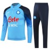 SSC Napoli Quarter Zip Trenings Collegegenser Set 23-24 Blå - Herre